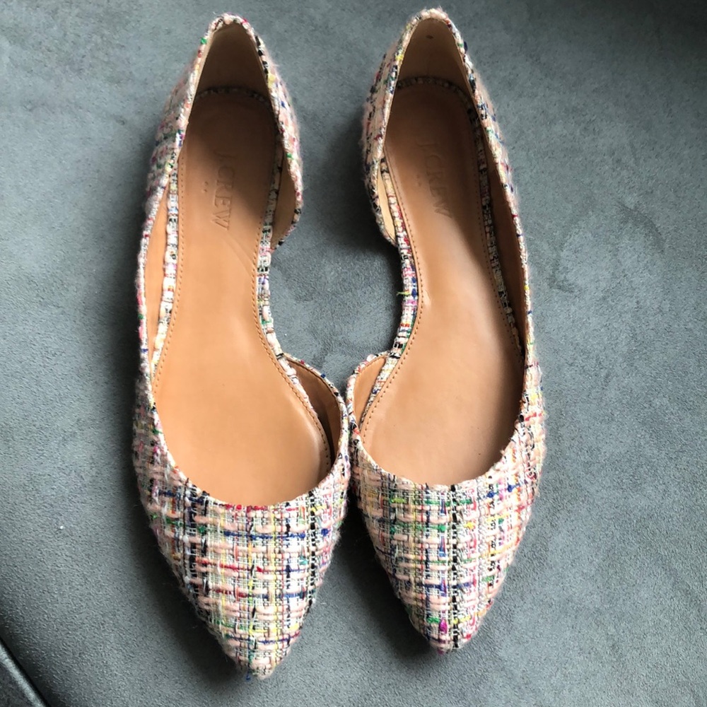 J. Crew Factory Tweed D’Orsay Flats